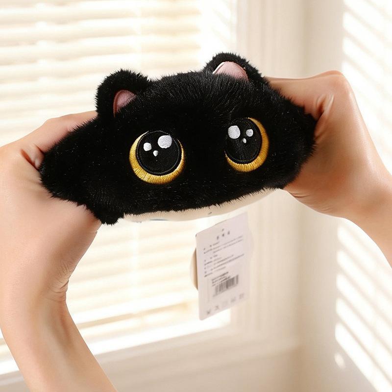 Chubby Black Cat Stuffed Plushie Squeezable Soft Cat Toy 1PC Perfect for Cat Lovers Collectible Gift Home Decoration