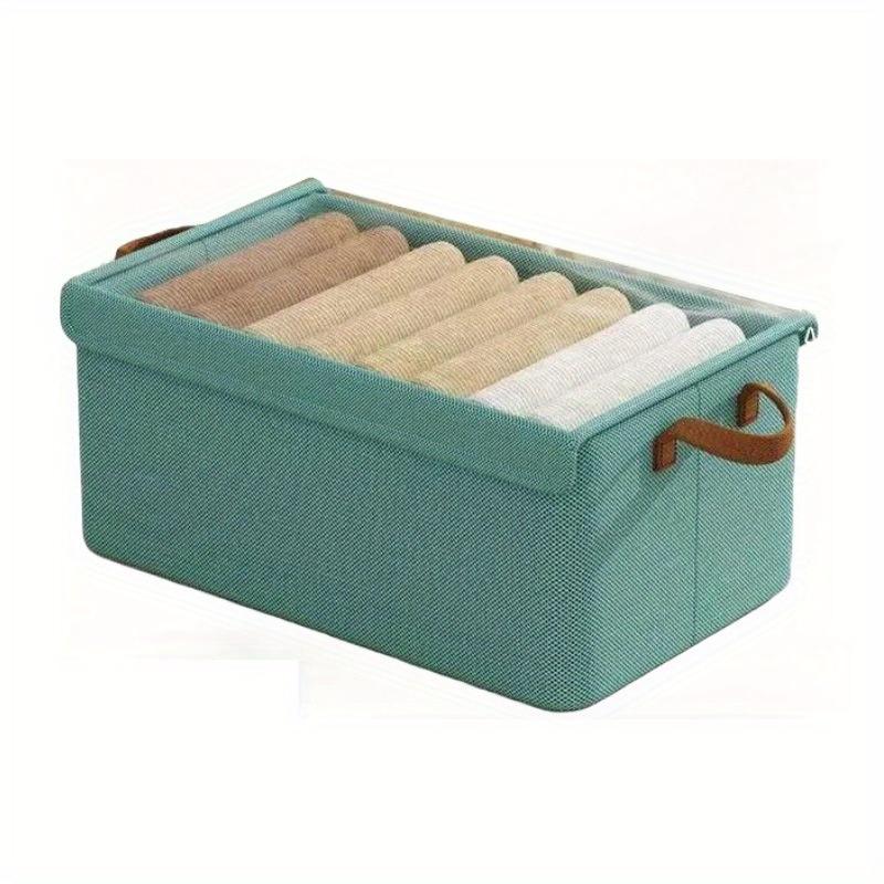 Foldable Fabric Storage Box, Transparent Window Home Organizer 1 зелёный