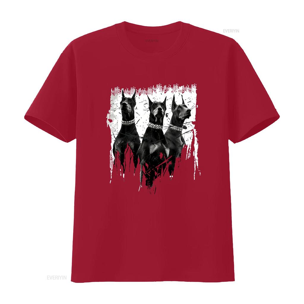 Doberunisex Pinscher Black And White Dog Lovers T Shirt Sweat 14169 Vintage Fashion Homme Streetwear Top For Everyday Wear