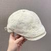 Thin Embroidered Flower Forward Hat Children Spring and Summer Literary and Retro Versatile Breathable Face Ducktongue Beret