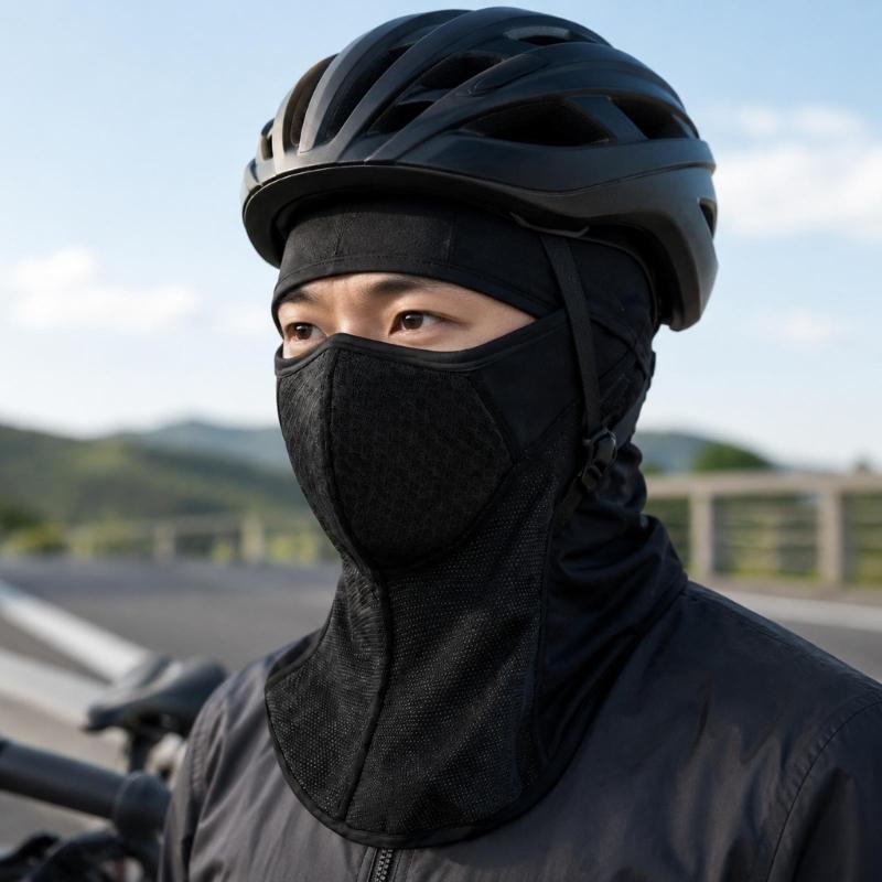 Wind-Blocking Cycling Face Mask Balaclava for Winter Ride with High-Density Polyester and Extended Head-to-Neck Coverage