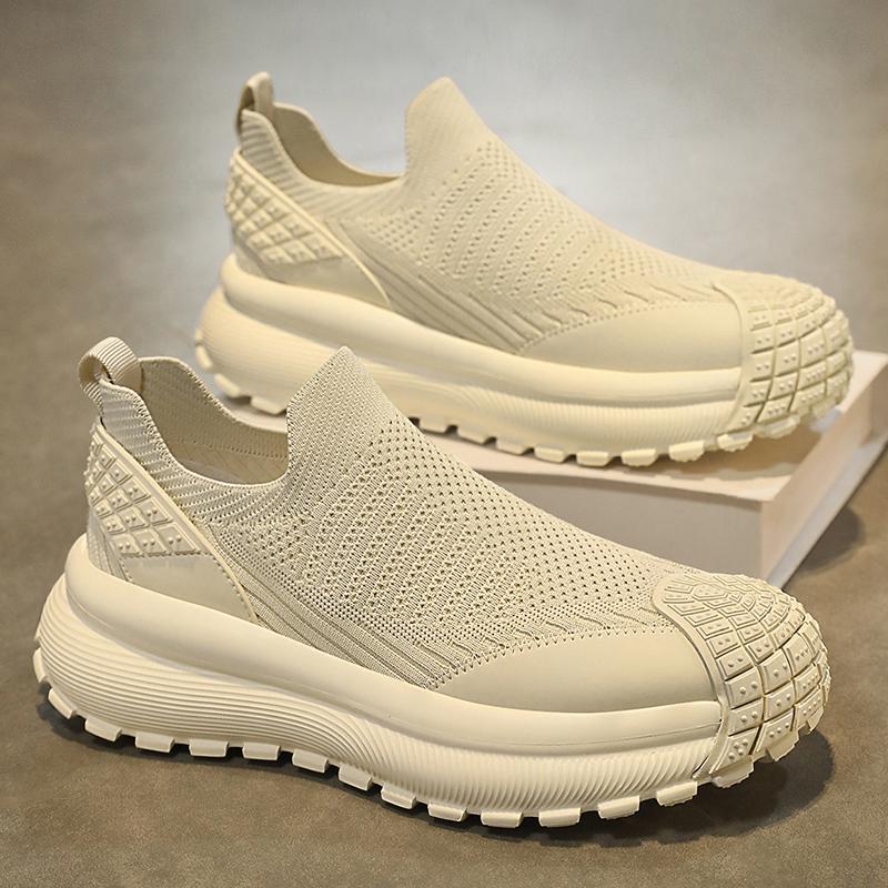 Sommer atmungsaktiv dünn Fliegenweb-Netz Sport-Netzschuhe Laufen dicke Sohle höhenverstellende Socken Schuhe