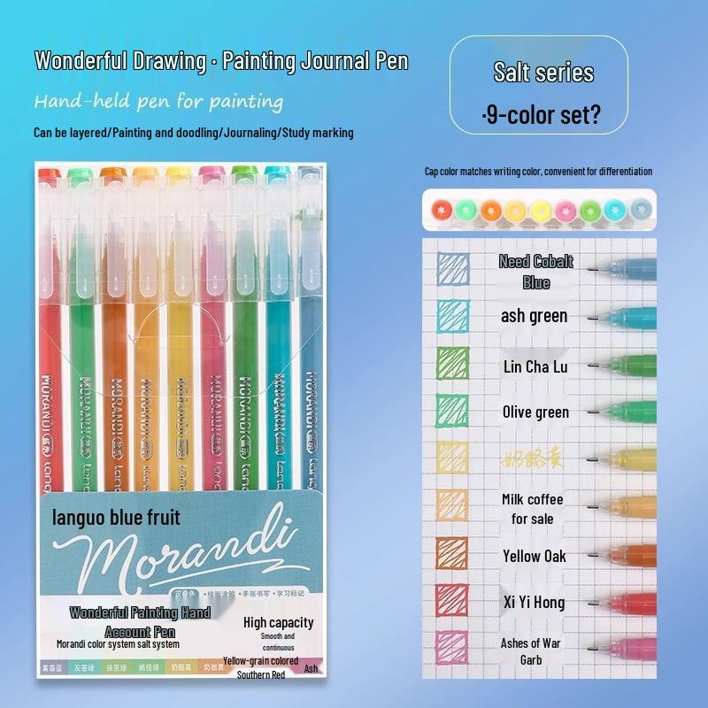 Blue Fruit Journal Pen Set: High-Capacity Neutral Pens for Drawing, Note-Taking, Highlighters, and Fine Tip Pens