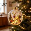 Year Round Home Accent Lighted Clear Christmas Ball Ornaments, Cute Santa Claus/Tree/Snowman/Angel Figure Inside Portable Light Decor The Xmas Hanging