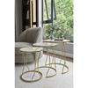 Rya 3-seat Nesting Coffee Table Gold Color Metal Leg, Marble Patterned Shatterproof Glass