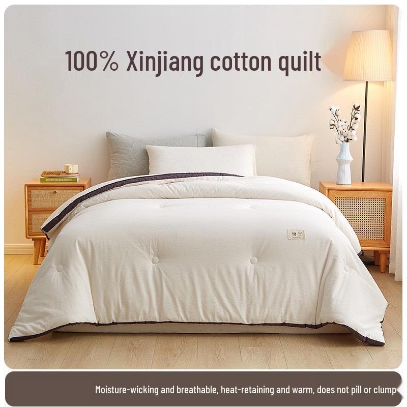 Xinjiang Cotton Thick Winter Quilt, Warm Floss for All Seasons - Single & Double Sizes
