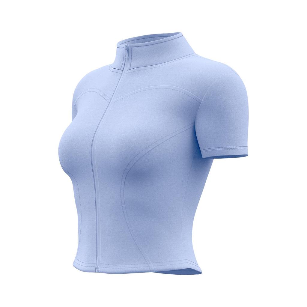 Top da Yoga ad Alta Elasticità con Zip, Vestibilità Aderente e Collo Alto