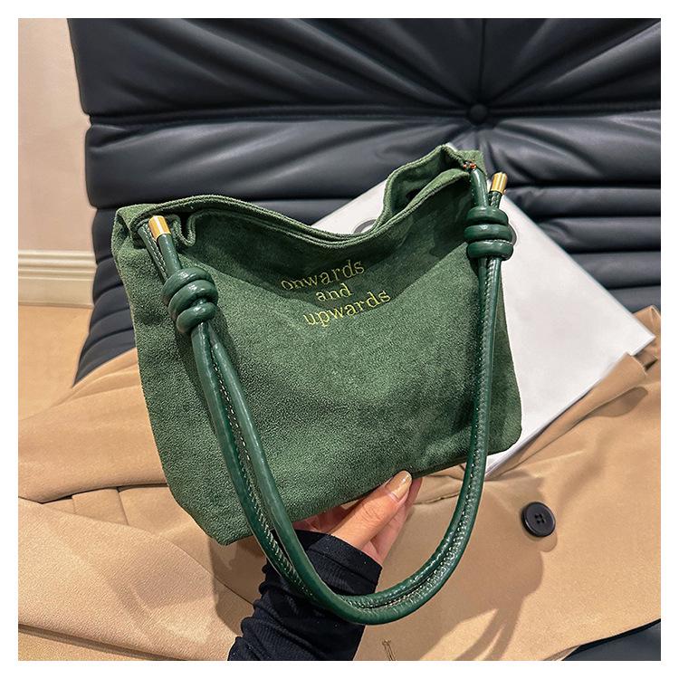 Deerskin Large Capacity Spring 2024 Trendy Simple Solid Color Tote Bag