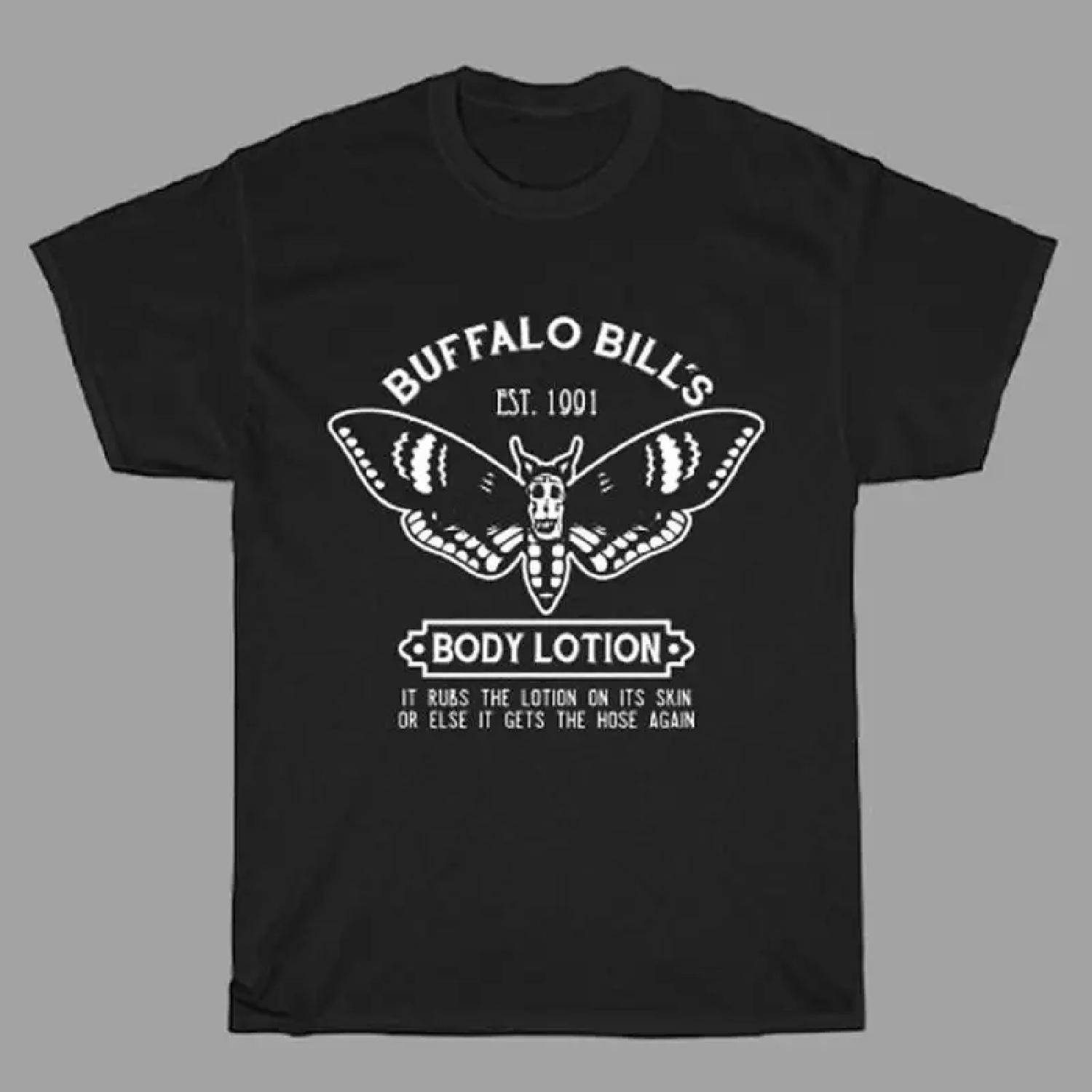 Buffalo Bill s Body Skin Lotion Movie Men s Black T Shirt Size S to 3XL S