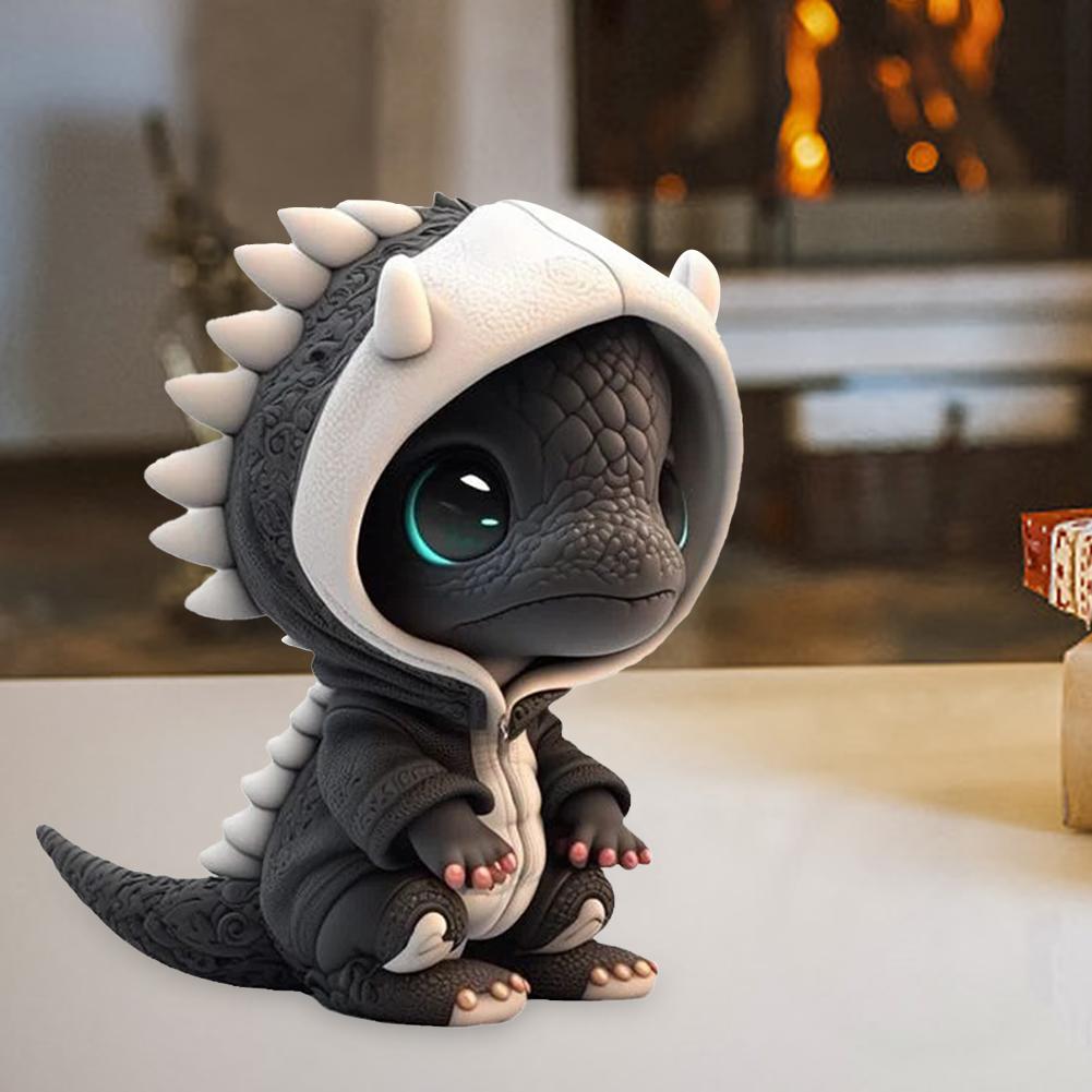 Statuette di Drago Cool Decorazioni Creative di Natale Drago Ciondolo Simpatiche Statuette di Drago Sculture di Dinosauro in Resina Decorazione per Feste di Natale