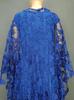Plus Size African Women's Loose Long Robe Dress with Water Soluble Lace & Short Sleeves