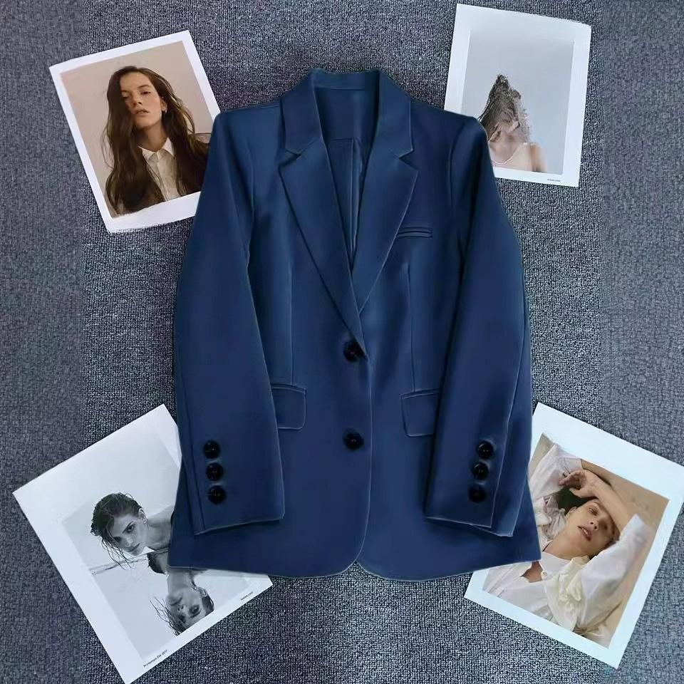 

Suit Suit Women s Professional Wear Formal Wear Work Suit Black Jacket Stitching Design 3XL темно-синього кольору