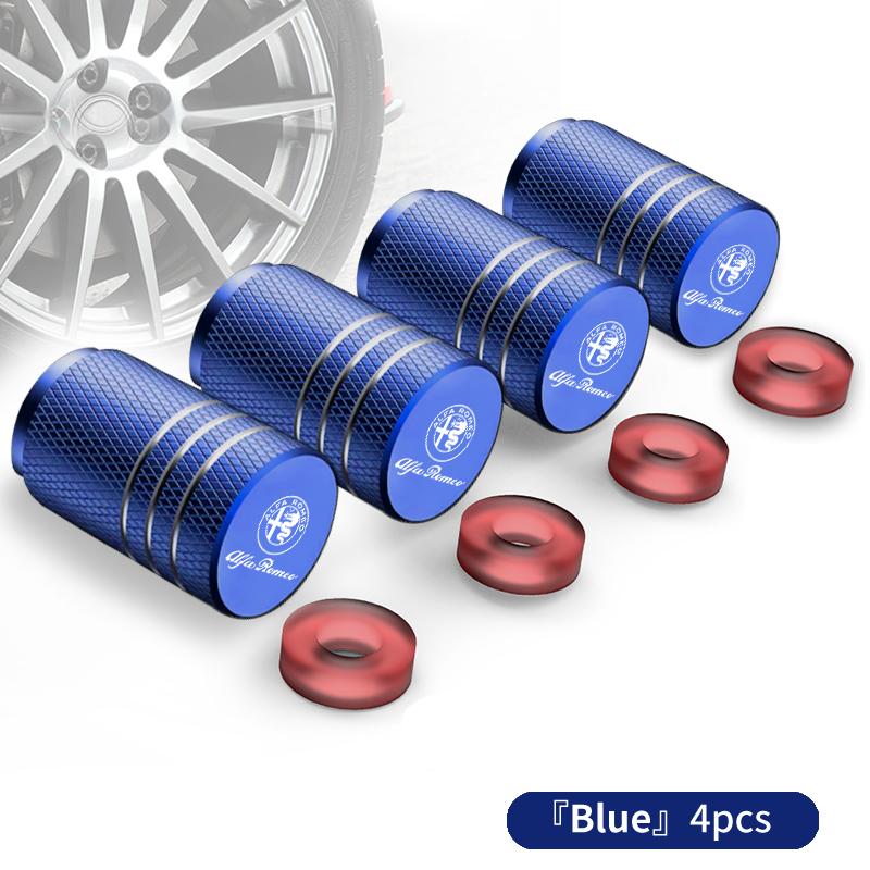 4pcs Car Tyre Valve Caps Aluminium Alloy Tire Valve Dust Protection Cover For Alfa Romeo 159 Giulietta 156 147 Giulia Stelvio GT zq9