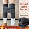 Women's Gray Slim Fit Cotton Leggings - 2025 New Warm Plus Velvet for Autumn/Winter