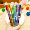 5Pcs Transparent Cartoon Ballpoint Pen Creative Cute Colorful Swivel Supplies School&Office Supplies