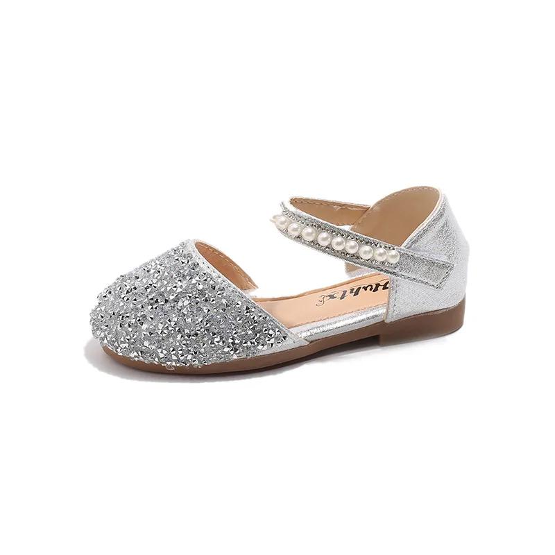 

Girls Princess Shoes Toes Capped Soft Sole Kids Sandals Performance Shows Summer New Children Leather Shoes Sweet Trendy 24