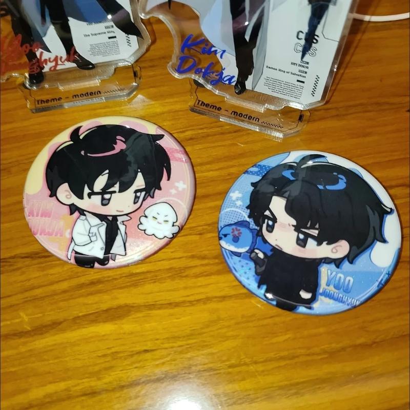 58Mm Omniscient Reader Viewpoint Kim Dokja Liu Yoo Joonghyuk Badges Anime Peripherals Decorative Backpack Pendant Toys Fans Gift