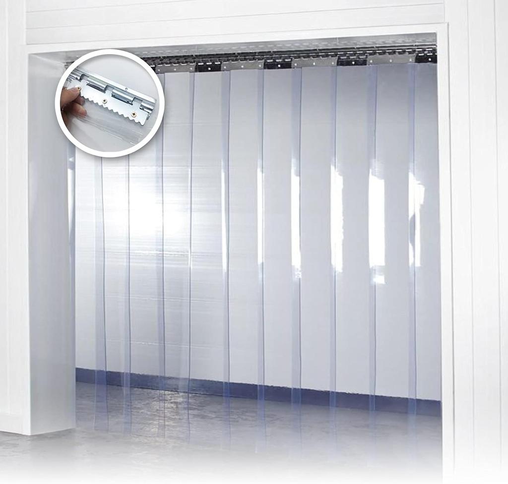 Acepunch Transparent PVC Vinyl Strip Insulated Door Cover Ideal for and Factories and Soundproof 120cm x 210cm AP1173 Curtain, Freezers, Warehouses,