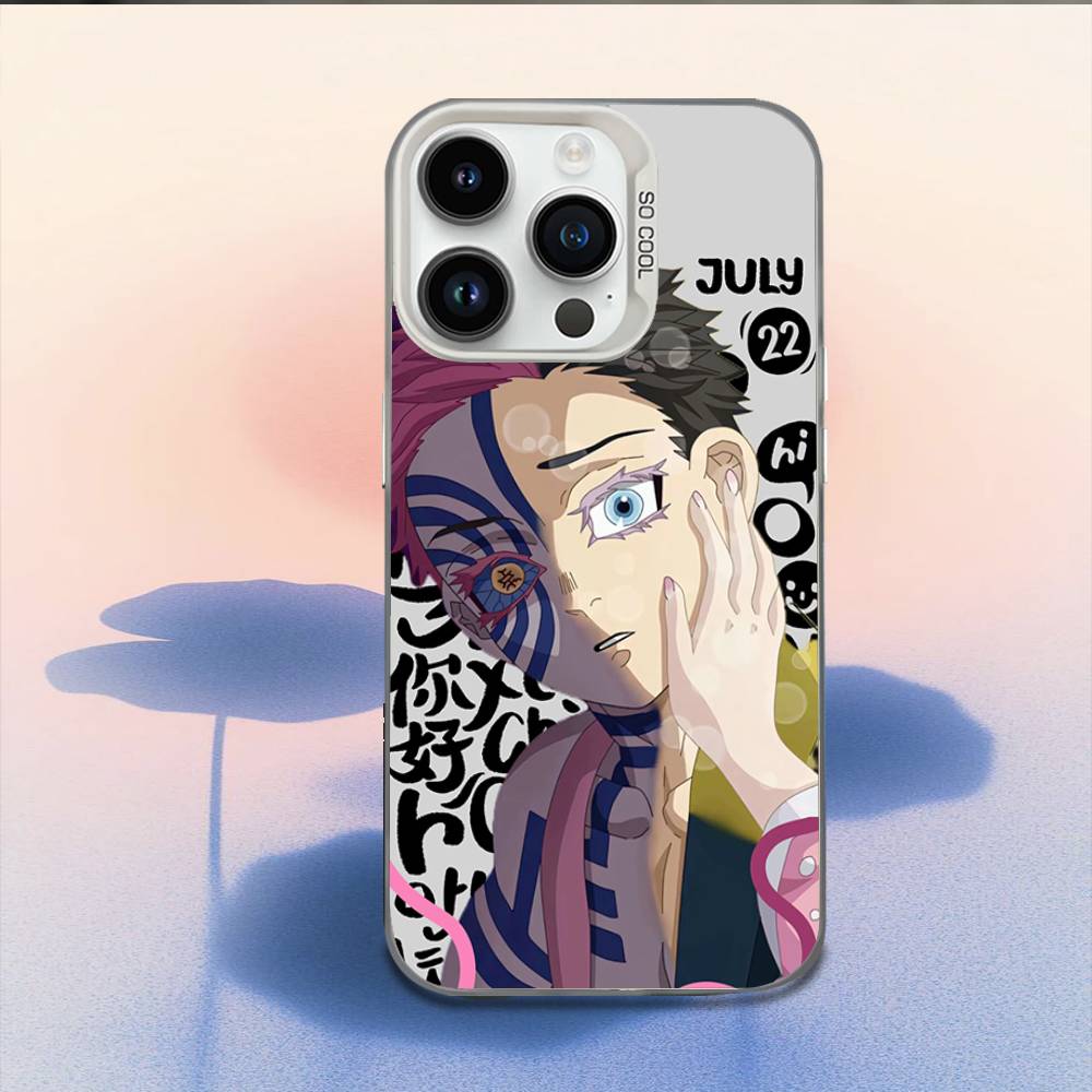 

A-Akaza Rengoku D-Demon-Slayer Phone Case For iPhone 16,15,14,13,12,11,Mini,Pro,E,MAX White Candy Matte Shockproof Cover iPhone14