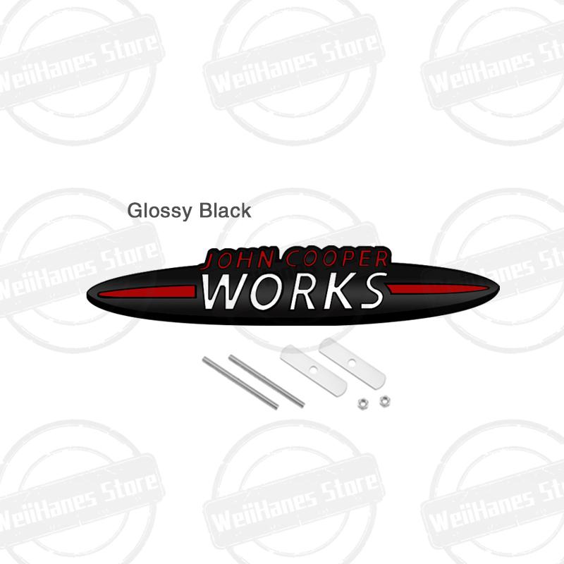 Metallo Per John Cooper Works Mini Cooper S JCW R56 R57 Countryman Clubman Paceman Adesivo Griglia Emblema Badge Carrozzeria Posteriore Bagagliaio Auto