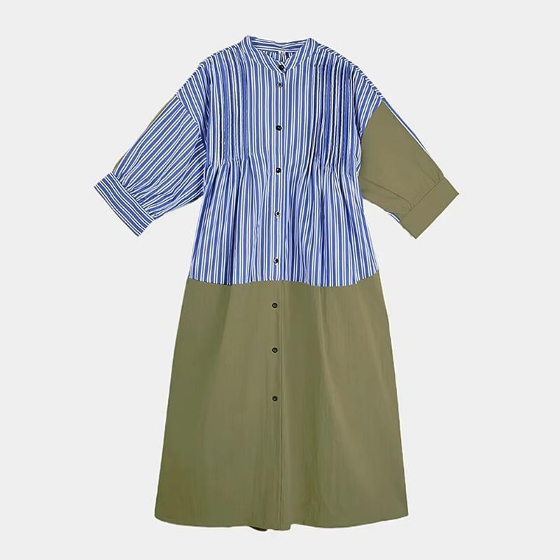 

XITAO Loose Stripe Patchwork Female Dress ZMY1390 One Size дубильная кора