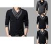 Camiseta De Hombre De Manga Corta Larga Slim Cuello En V Muscle Tee Casual Blusa
