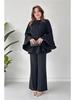 Nuovo Set Moda Donna 2024: Top Pieghettato con Lacci e Pantaloni a Gamba Larga