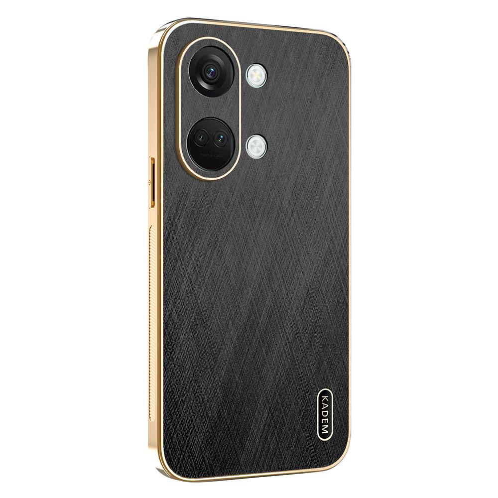 

KADEM For OnePlus Ace 2V/Nord 3 5G Case Electroplating Silk Texture PU+TPU Phone Back Cover Black