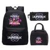 Primary and secondary school students schoolbag three-piece set, animation cartoon personalized printing backpack, casual pencil bag, meal bag
