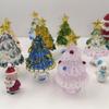 Décoration d'arbre de Noël creux en verre fait main pour bureau, table ou console de voiture