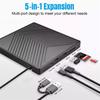5-In-1 Usb 3.0 Type-C External Dvd Rw Cd Drive Burner Reader Player Optical Drive External For Pc Laptop Windows 11 10
