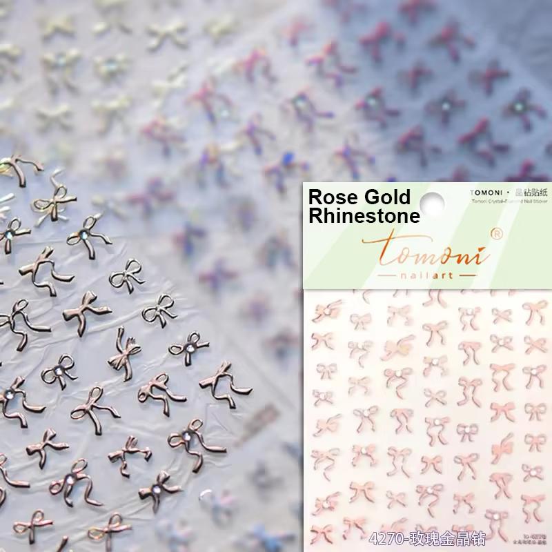 1pcs 5D Diamond White Lace Bow Nail Art Stickers Pearl Rhinestones Nail Decoration Adhesive Decals Slider DIY Accessory