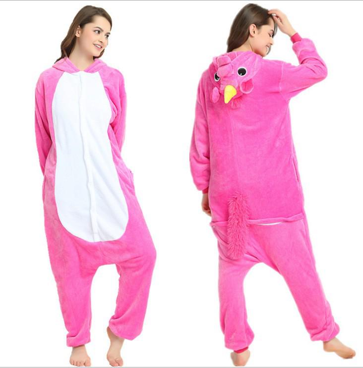 Adult Cartoon Red Dinosaur Flannel Onesie Pajamas for Autumn/Winter