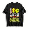 100 Schultage Baseball-Thema Kinder Zurück zur Schule T-Shirt Reines Baumwoll-T-Shirt