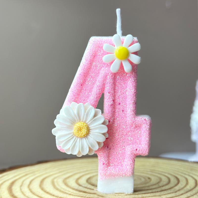 3D Number Cake Decorating Candle Pink Glitter Birthday Candles Digital Candle Cake Topper Birthday Party Anniversary Cake Decor