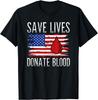 Save Lives Donate Blood Vintage US Flag Blood Donation Gift Unisex T-Shirt