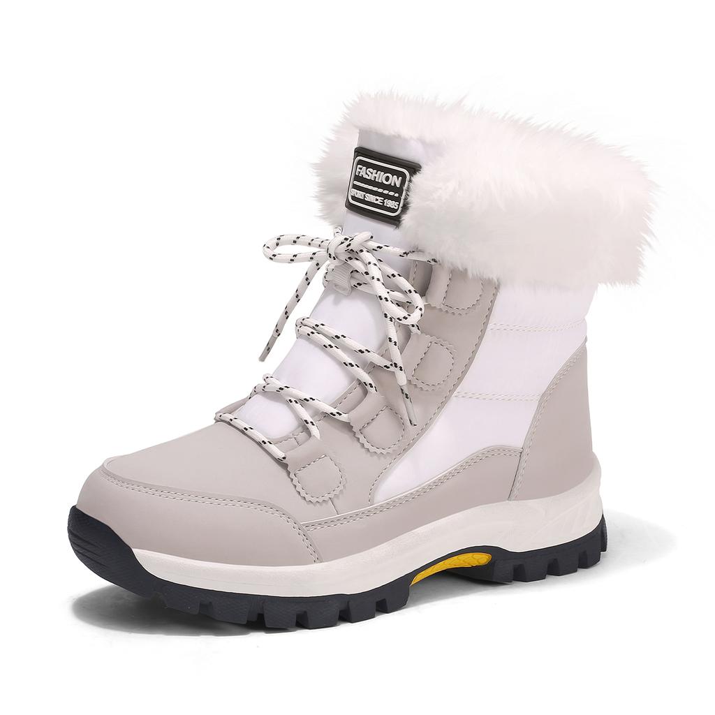 TUINANLE Pantofi de iarnă pentru femei Cizme de zăpadă cu pluș lung Cizme de gleznă cu platformă pentru femei Calde din bumbac Pantofi de cuplu