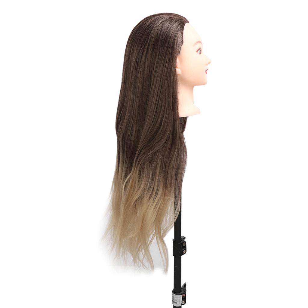 Blond Šedý Gradient Parochňa Hlava Manikína Vlasov Kaderníctvo Styling Tréning Zapletanie Bábika Hlava Súprava