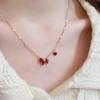 Red Heart Zodiac Horse Pendant Necklace for Women - Light Luxury Choker, Year of the Horse, Collarbone Chain