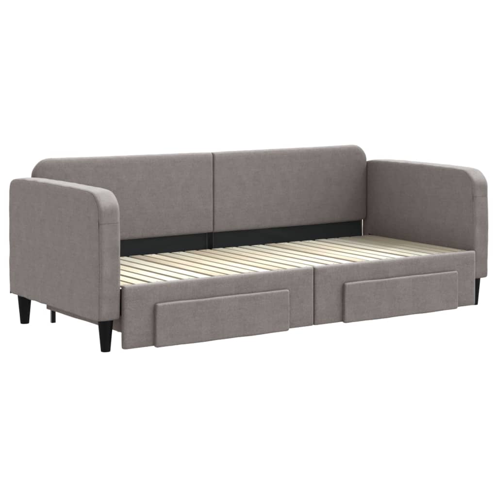 Vidaxl Sofa Bed With Drawers, Taupe, 80X200 Cm, Fabric