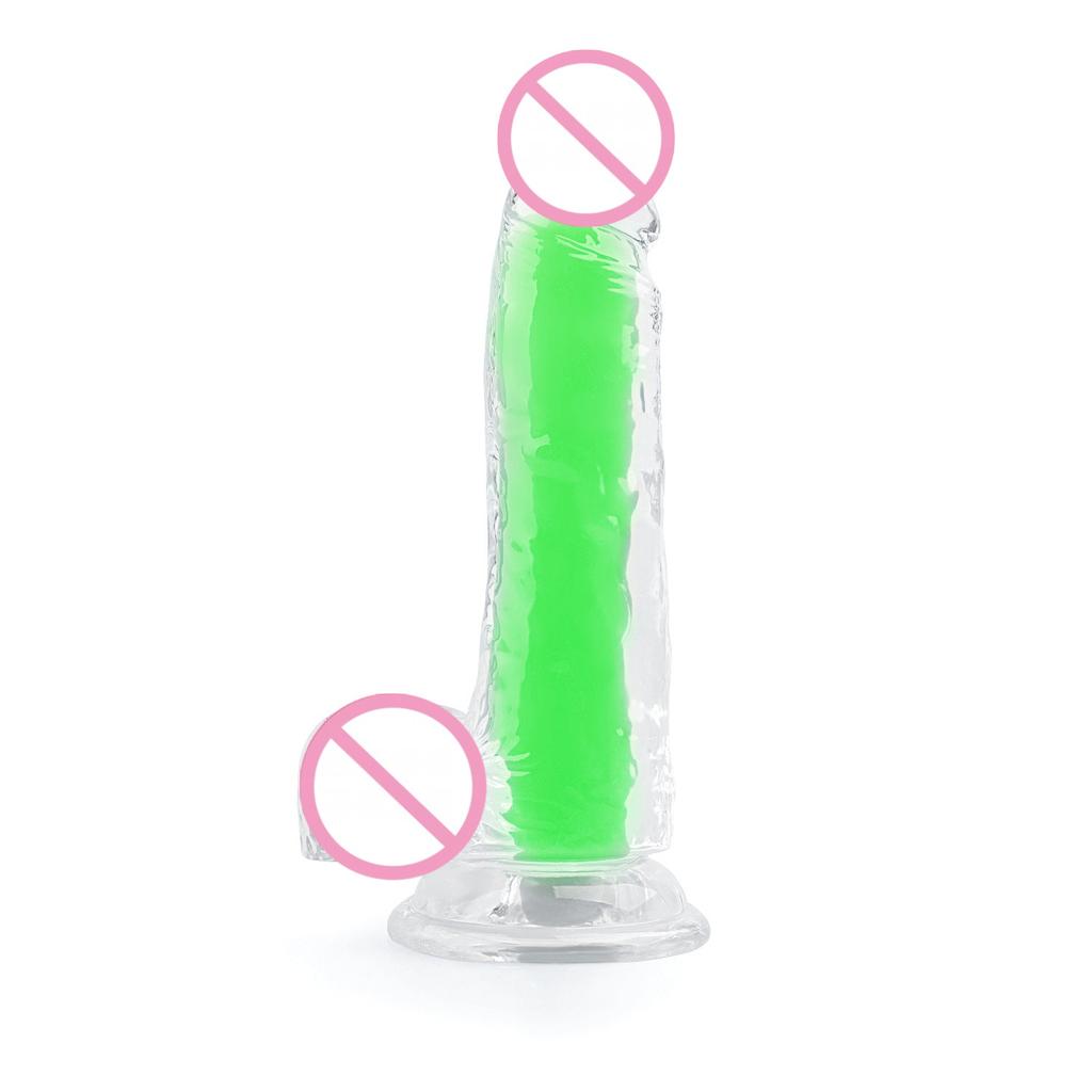 Double-layer Transparent Luminous Dildos Jelly Dick Anal Plug Dilator Sex Toys for Men Women Erotic Clitoris Vaginal Masturbator