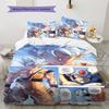 Ropa de cama con estampado de Son Goku, Juego de colcha, Funda de colcha, Funda de almohada, Regalo de cumpleaños para el hogar (1 * funda nórdica + 2 * fundas de almohada, sin núcleo)