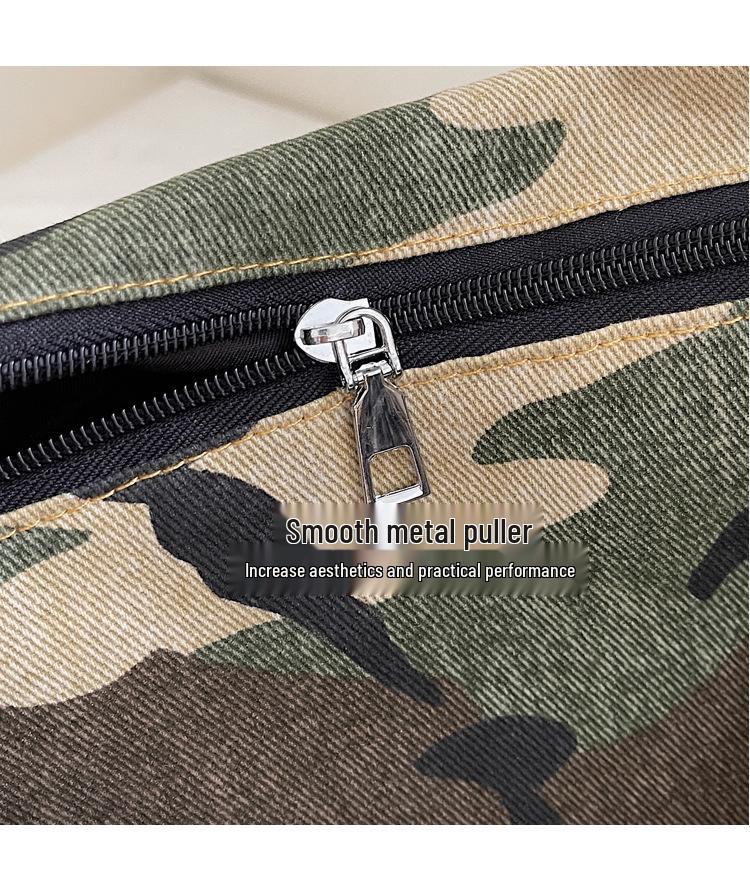 Borsa Boston in Tela Camouflage 2025: Grande Capacità Pendolare & Casual Stile Cuscino a Tracolla