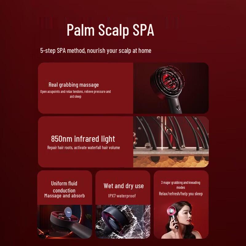 Breo Scalp 3 Smart Red Light Hair Care Massager CN Plug (adapter Included)