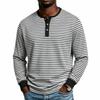 Men's Striped Long Sleeve T Shirt Base Layer for Athletic Commute Daily Wear