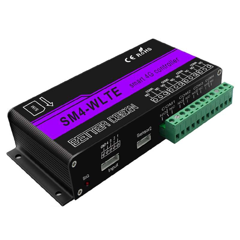 SM4 4-Channel 4G Motor Controller with Mobile Remote, Input Detection, Alarm & PT100 Thermocouple