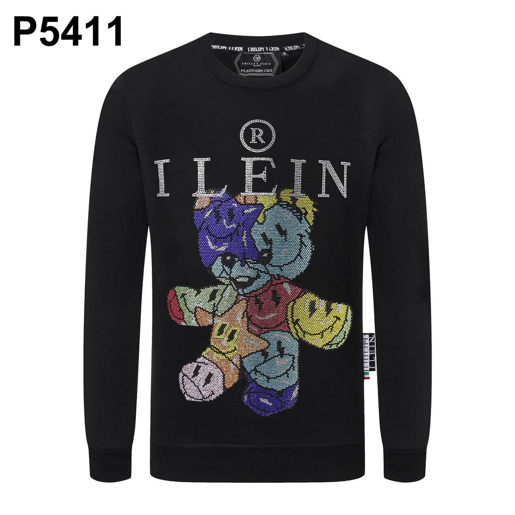 Sudadera con capucha de cuello redondo y strass para hombre Philip Plein - Tendencia Otoño/Invierno Estilo Callejero Europeo y Americano