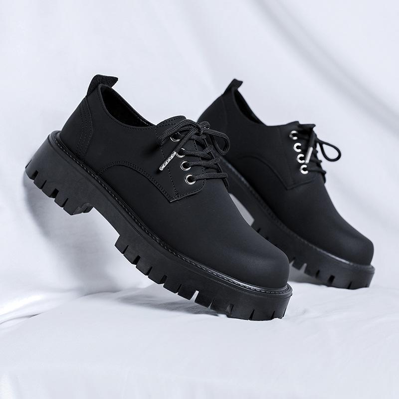 

Кожаные туфли мужские новые черные повседневные модные универсальные кожаные туфли мягкая подошва большой носок толстая подошва маленькие кожаные туфли 2235-R 38 чёрный