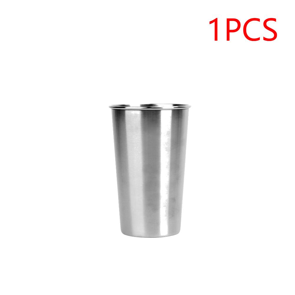 1-5pcs 500ml Stainless Steel Cups Metal Pint Cups Unbreakable Shatterproof Drinking Glasses Stackable Water Cups Tumbler