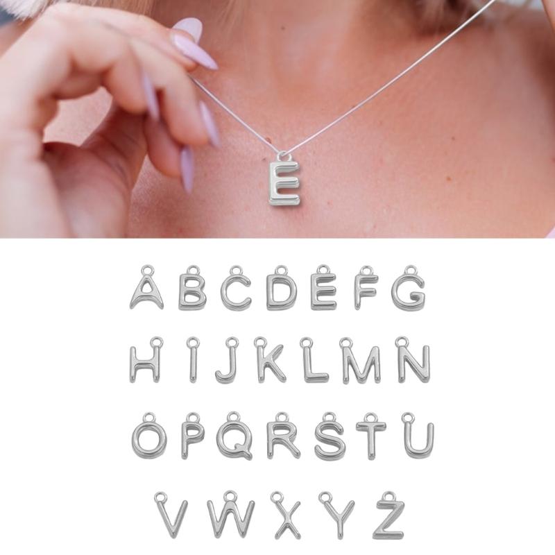 26 Piece Miniature Letter Charms With Vacuum Plating For Custom Jewelry Design Allergy Resistant Metal Accessories